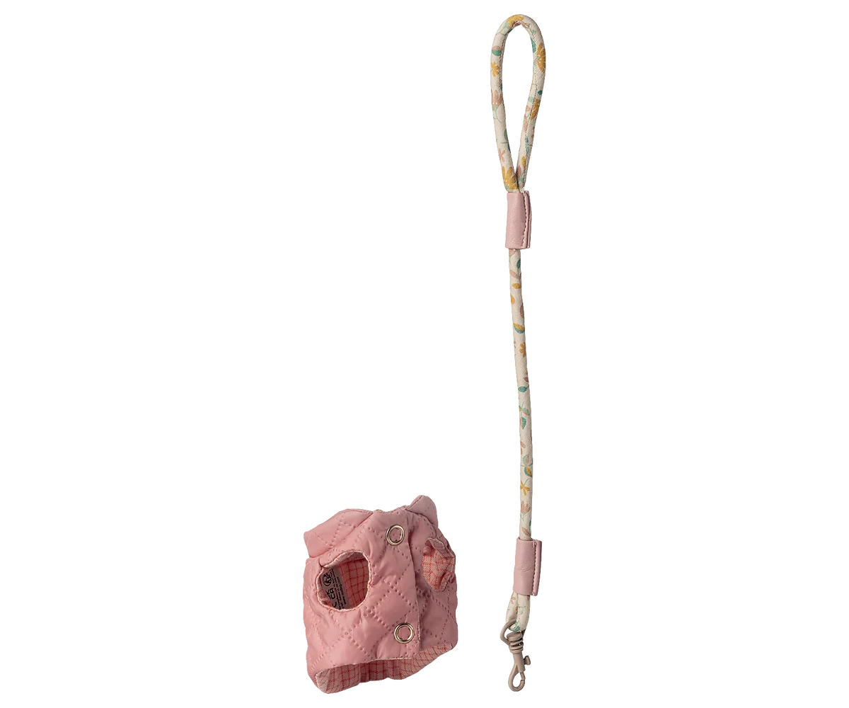 Harnais et laisse pour animaux de compagnie-rose - MAILEG 16-6913-00 5707304149514