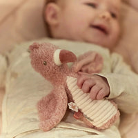 Hochet peluche flamant rose- safari friends - LITTLE DUTCH