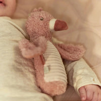 Hochet peluche flamant rose- safari friends - LITTLE DUTCH