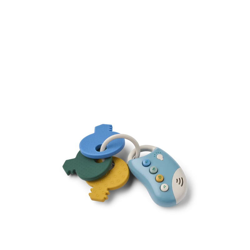 Jouet de dentition silicone Vroom Car Keys Beach Blue Multi mix - LIEWOOD 