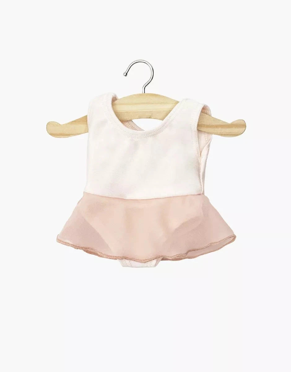 Justaucorps à volants Ludmila en lycra et mousseline rose nude- minikane CG.17.484 3701548462783