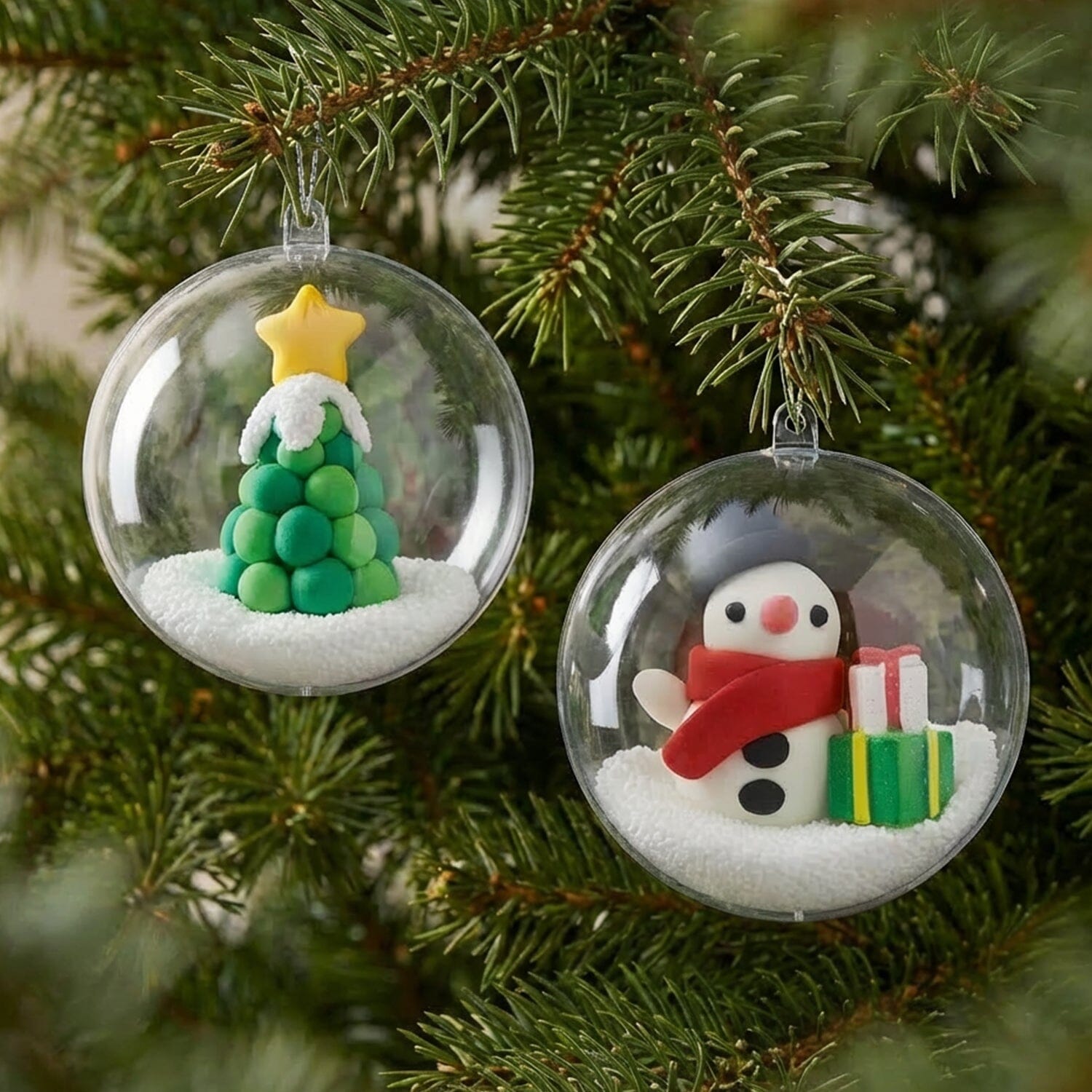 Kit boules de Noël en pâte à modeler Snowman & Tree de Tiger Tribe – vue 3