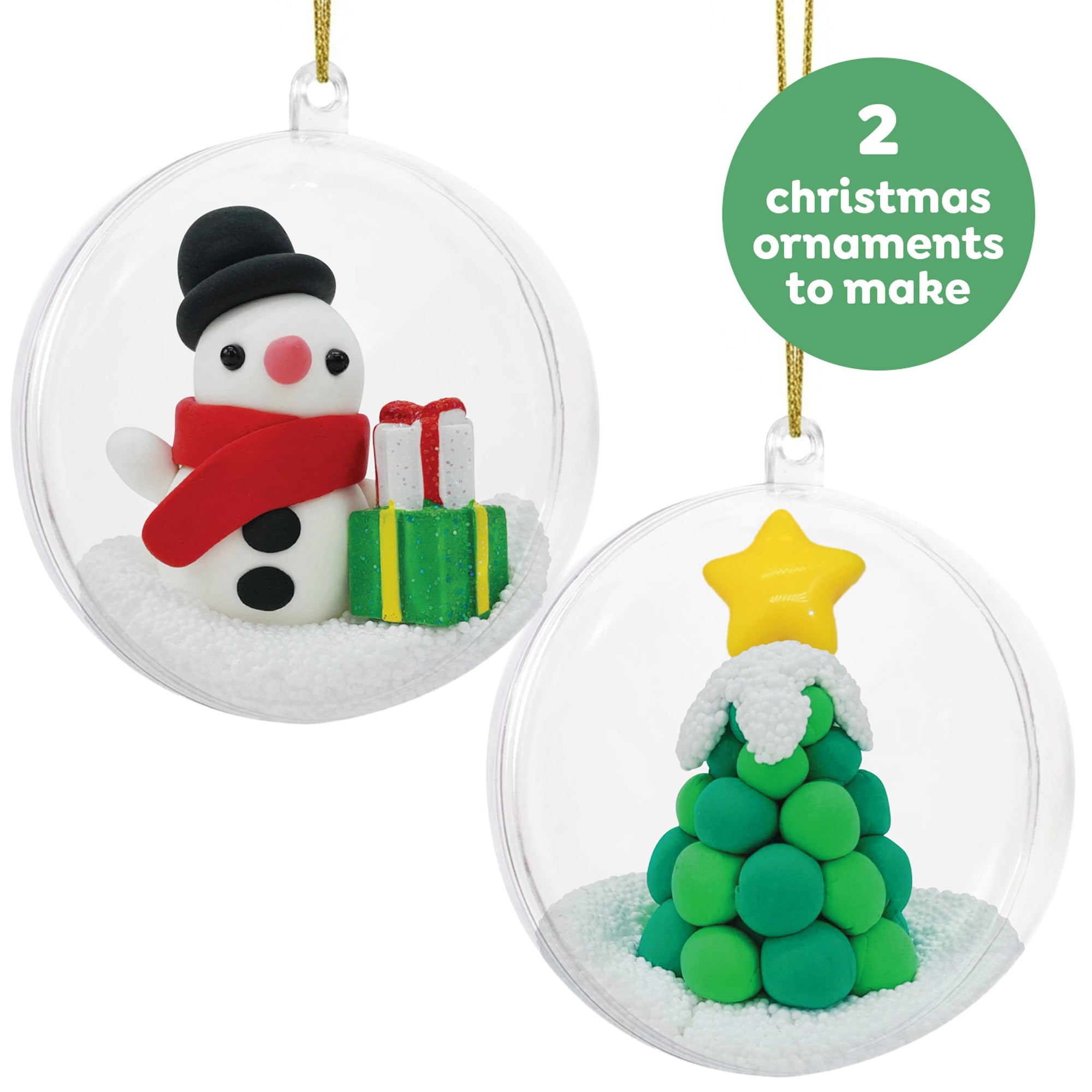 Kit boules de Noël en pâte à modeler Snowman & Tree de Tiger Tribe – vue 2