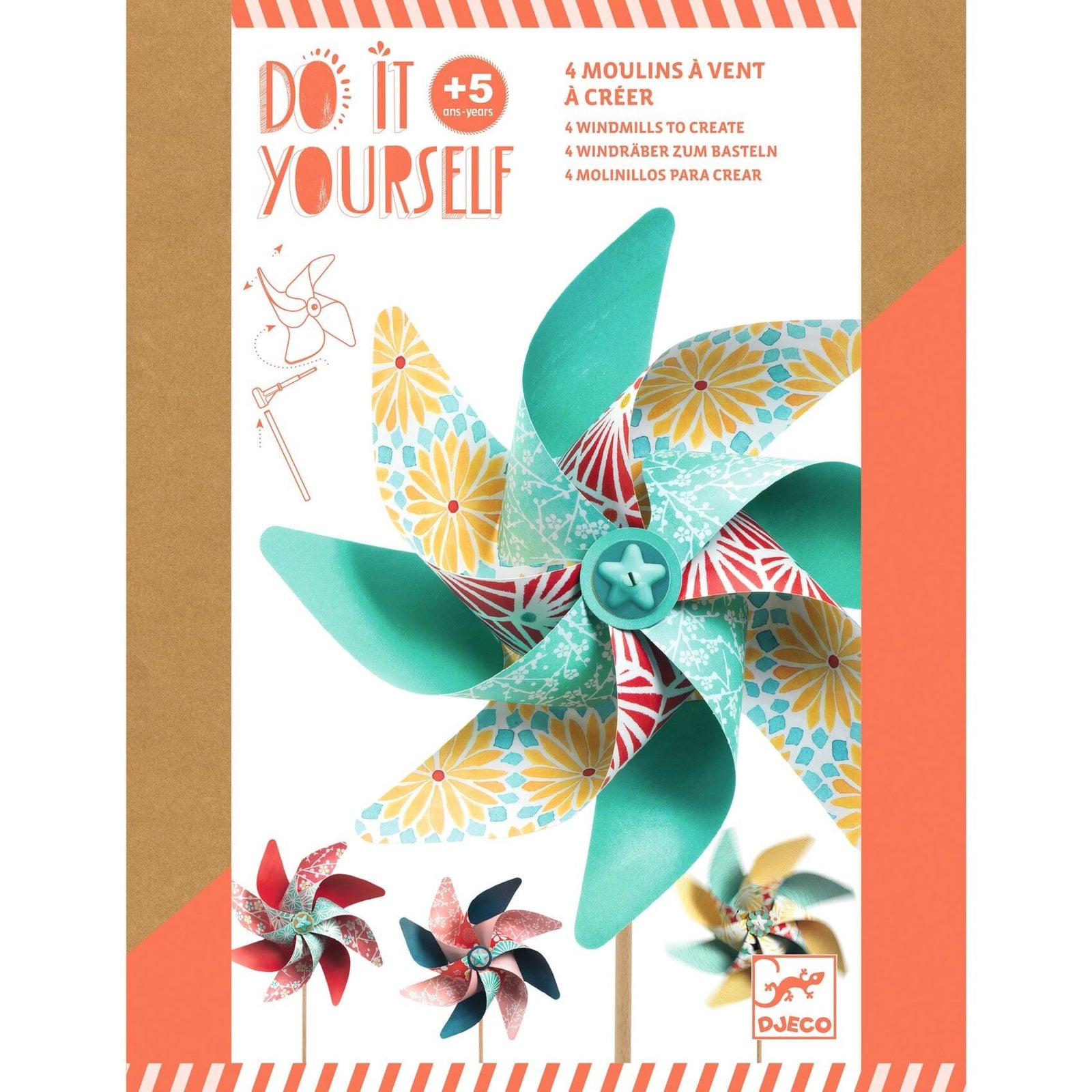 kit créatif 4 moulins a vent sweet - Djeco DJ07920 3070900079205