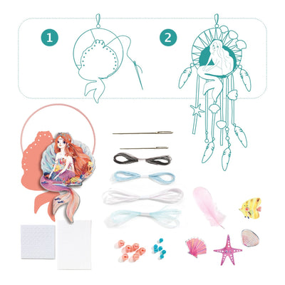 kit créatif complet pour réaliser un attrape-rêve douce sirène - Djeco