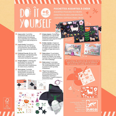 kit créatif pochette et porte-monnaie joyeux amis - Djeco
