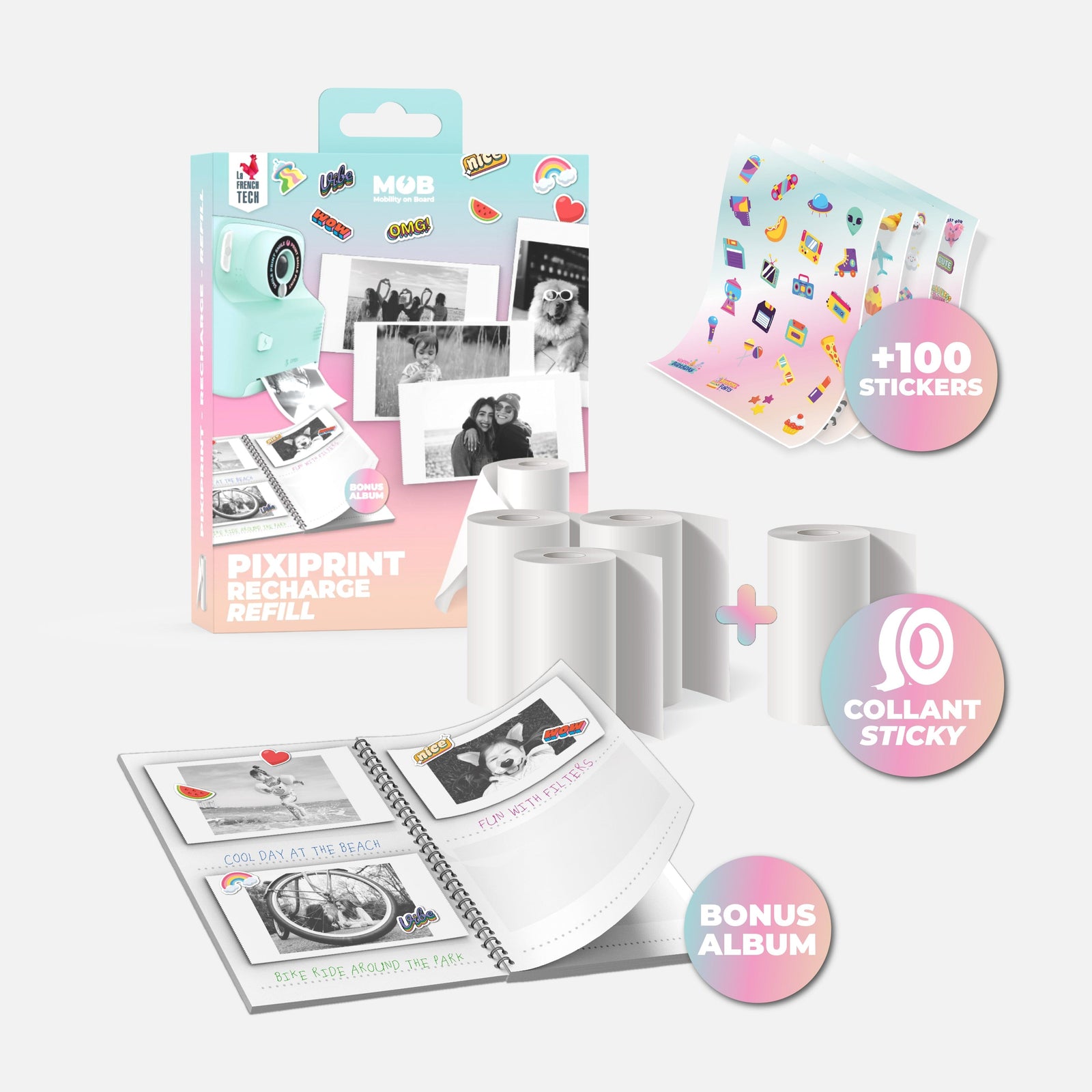 Kit créatif de recharge pour appareil photo Pixiprint MOB