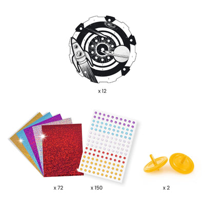kit créatif toupies hypno cosmos - Djeco
