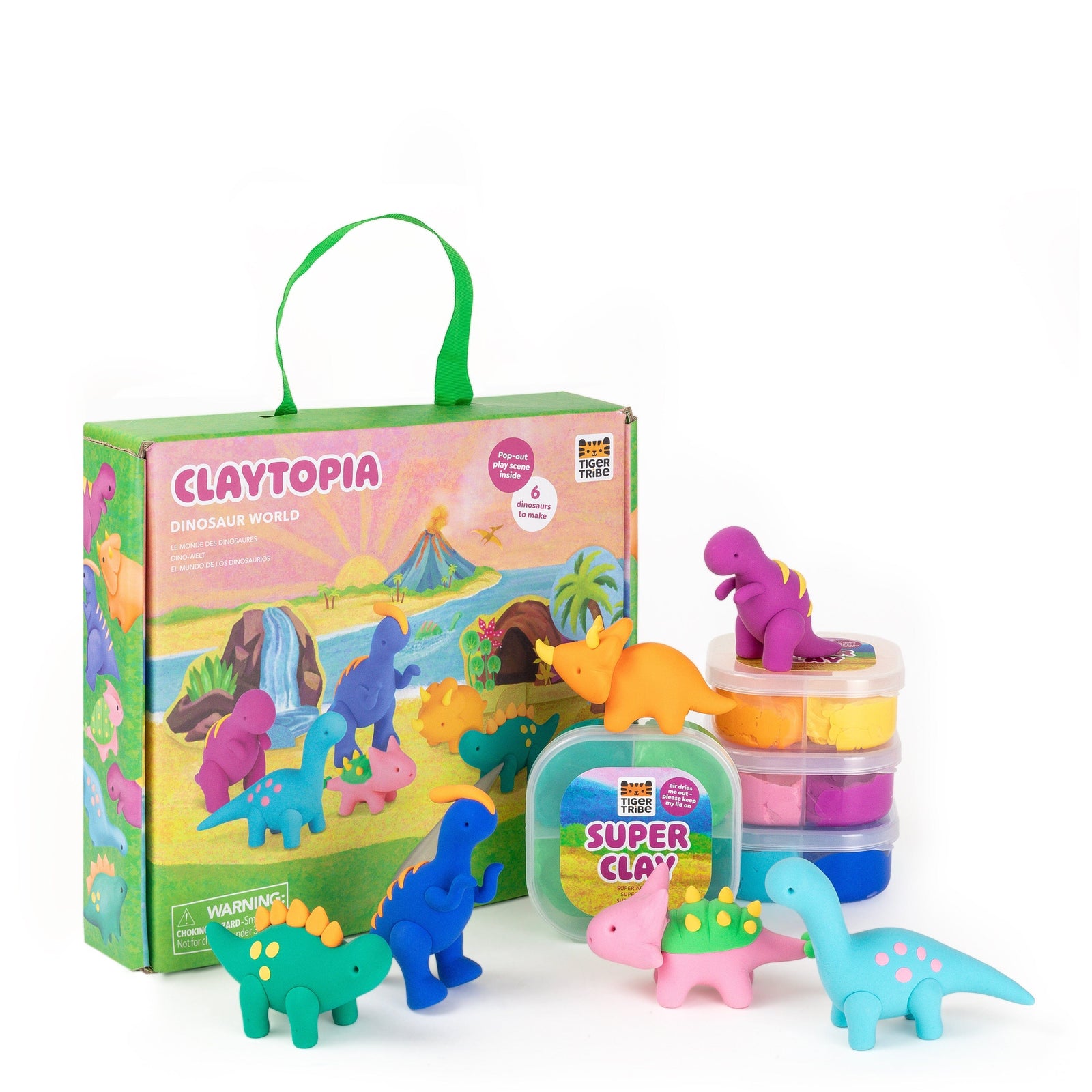 Kit pâte à modeler Claytopia Dinosaur World de Tiger Tribe