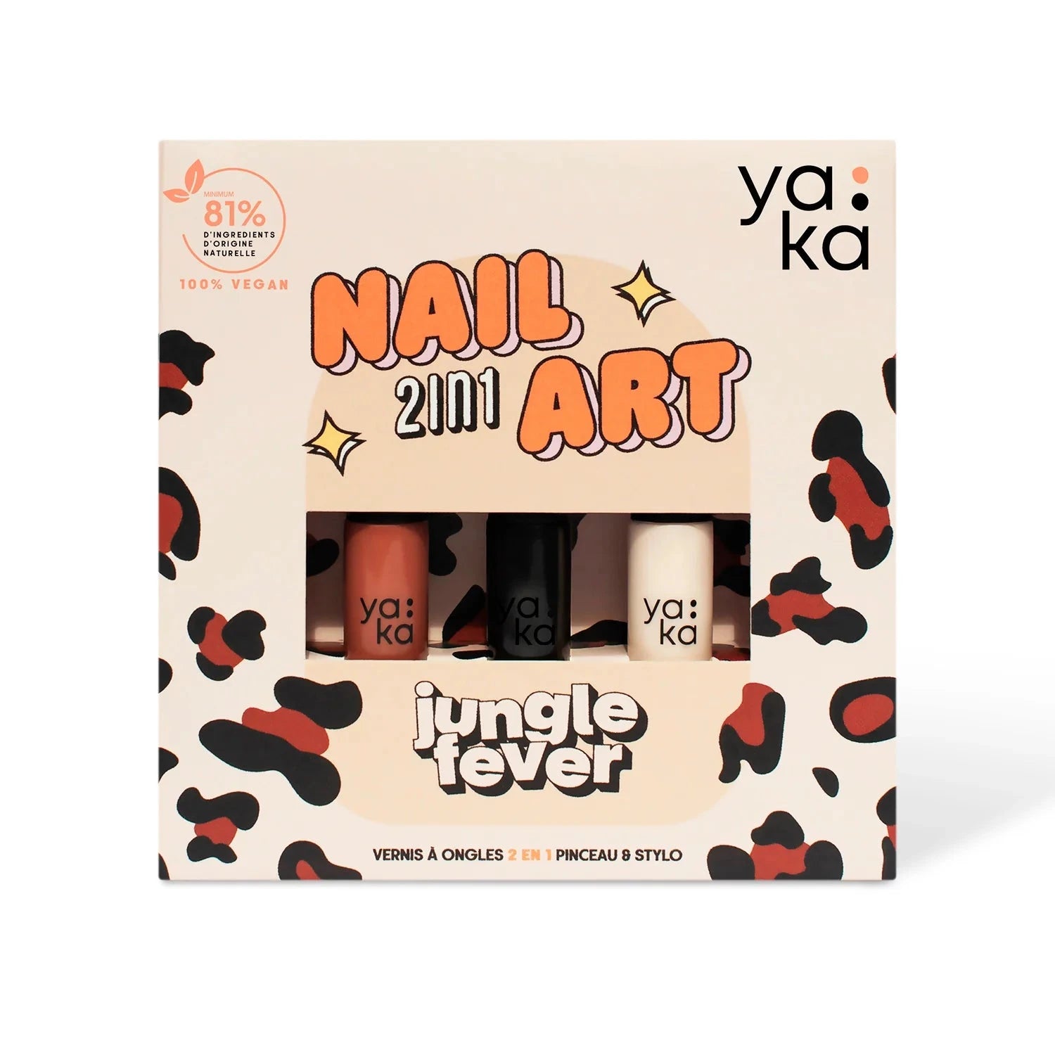 Kit vernis à ongles 2 en 1 jungle fever - YAKA KITJUNGLE01 3770036219055