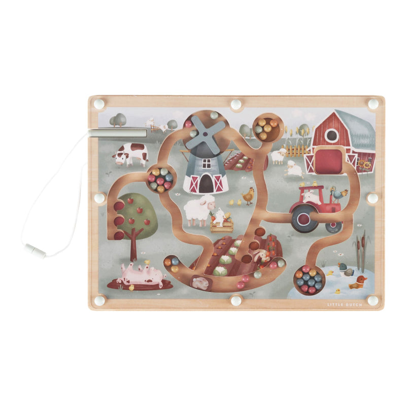 Labyrinthe magnétique en bois Little Farm - LITTLE DUTCH LD7164 8713291771642
