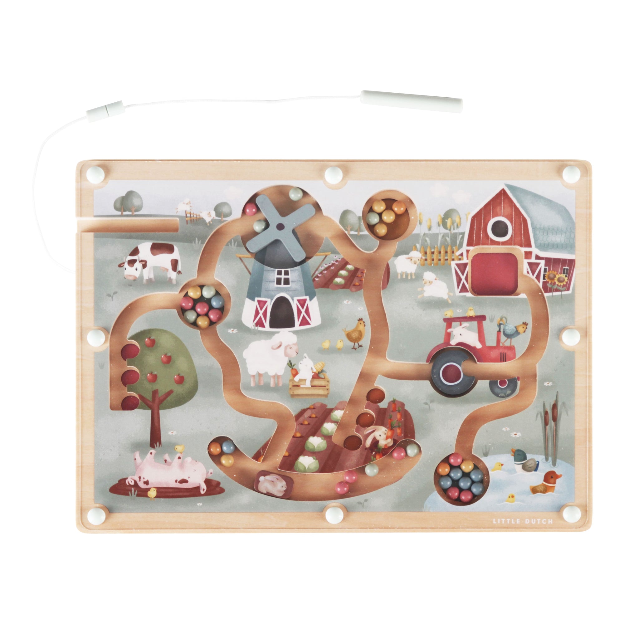 Labyrinthe magnétique en bois Little Farm - LITTLE DUTCH LD7164 8713291771642