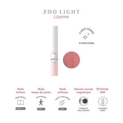 lampe licorne Zoo Buddy - zoofamily Zoo light unicorn