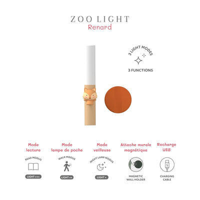 lampe renard Zoo Buddy - zoofamily Zoo light fox
