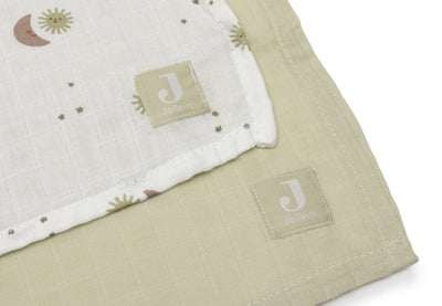 Lange gaze de Coton Large 115x115cm Pretty Over the moon (2pack) - JOLLEIN