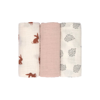 Lange mousseline M (3 pcs) Little Forest Lapin - LASSIG