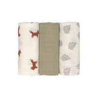 Lange mousseline M (3 pcs) Little Forest Renard - LASSIG