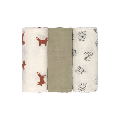 Lange mousseline M (3 pcs) Little Forest Renard - LASSIG