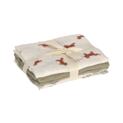 Lange mousseline M (3 pcs) Little Forest Renard - LASSIG