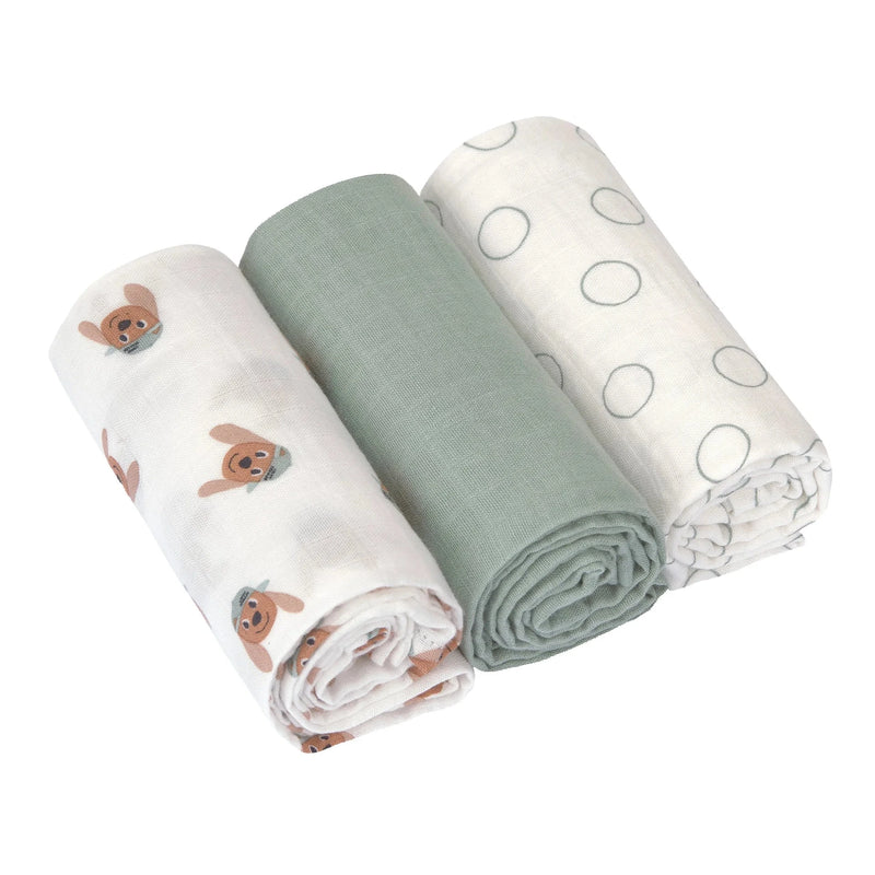 Langes bio coton (3 pcs) 60 x 60 cm Tiny Team chien - LASSIG 