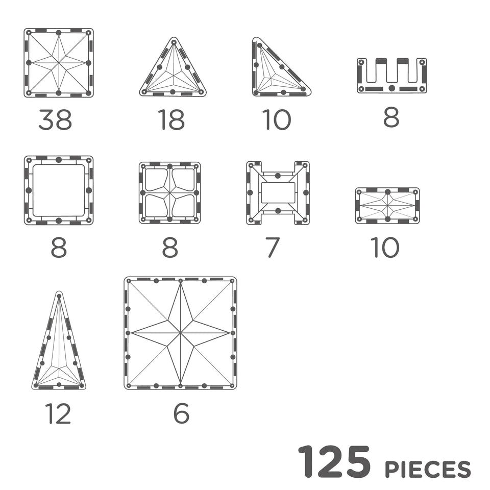 Large Creative Pack Pastel 125 Pieces magnetique - cleverclixx CC-3005 6096120768764