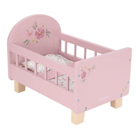 Lit de poupée en bois rose Soft Flowers de Little Dutch