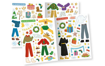 Livre avec 500 autocollants créatifs Noel enchanté- AUZOU 001059447 9791039567008