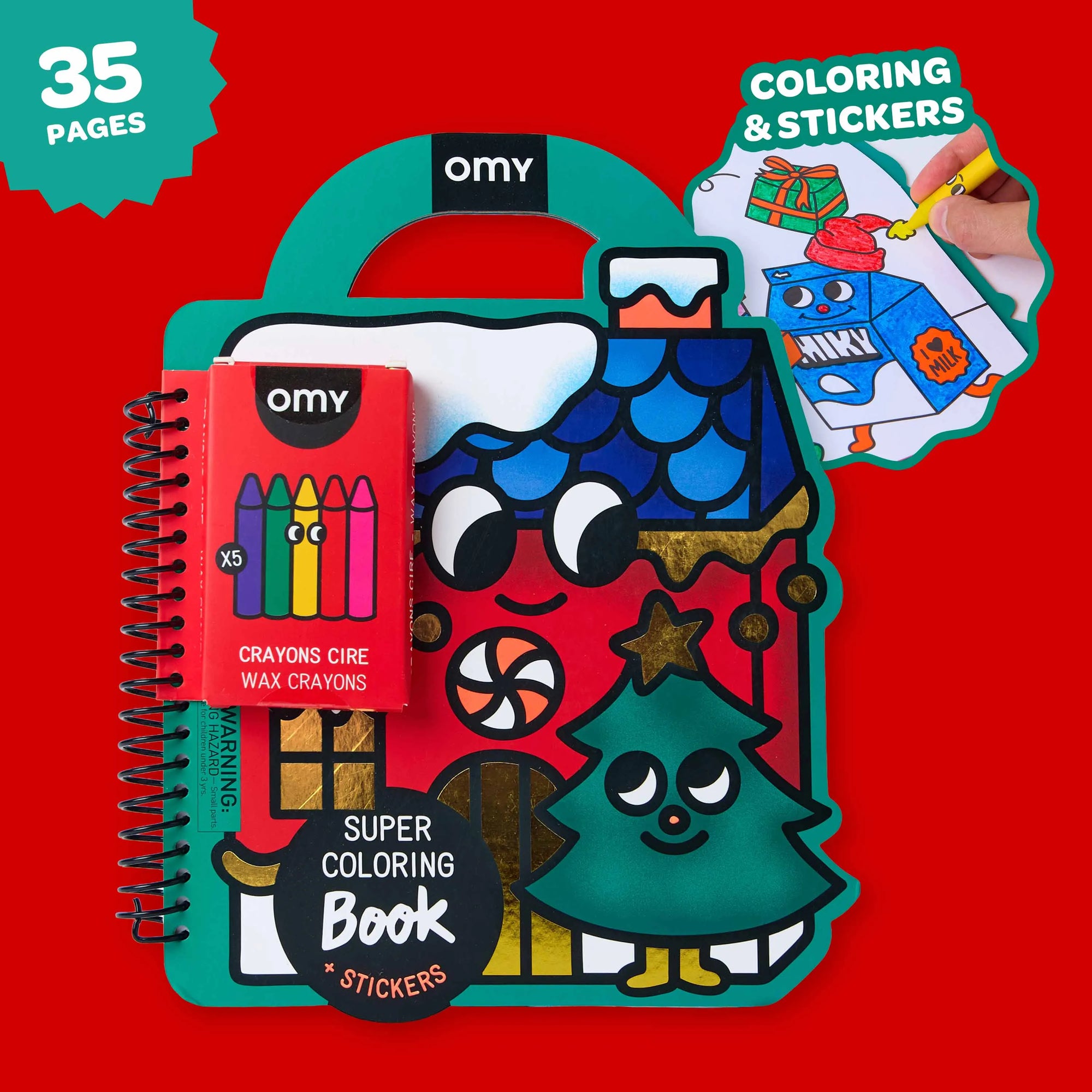 Livre de coloriage et stickers Super Coloring Christmas d’Omy