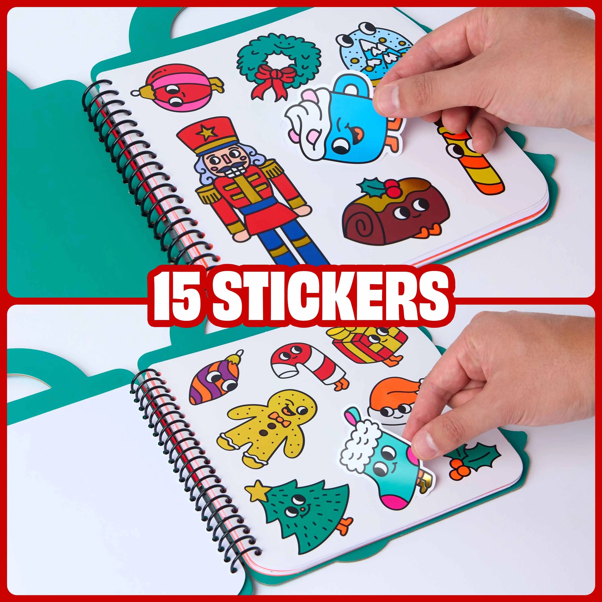Livre de coloriage et stickers Super Coloring Christmas d’Omy – planches de stickers