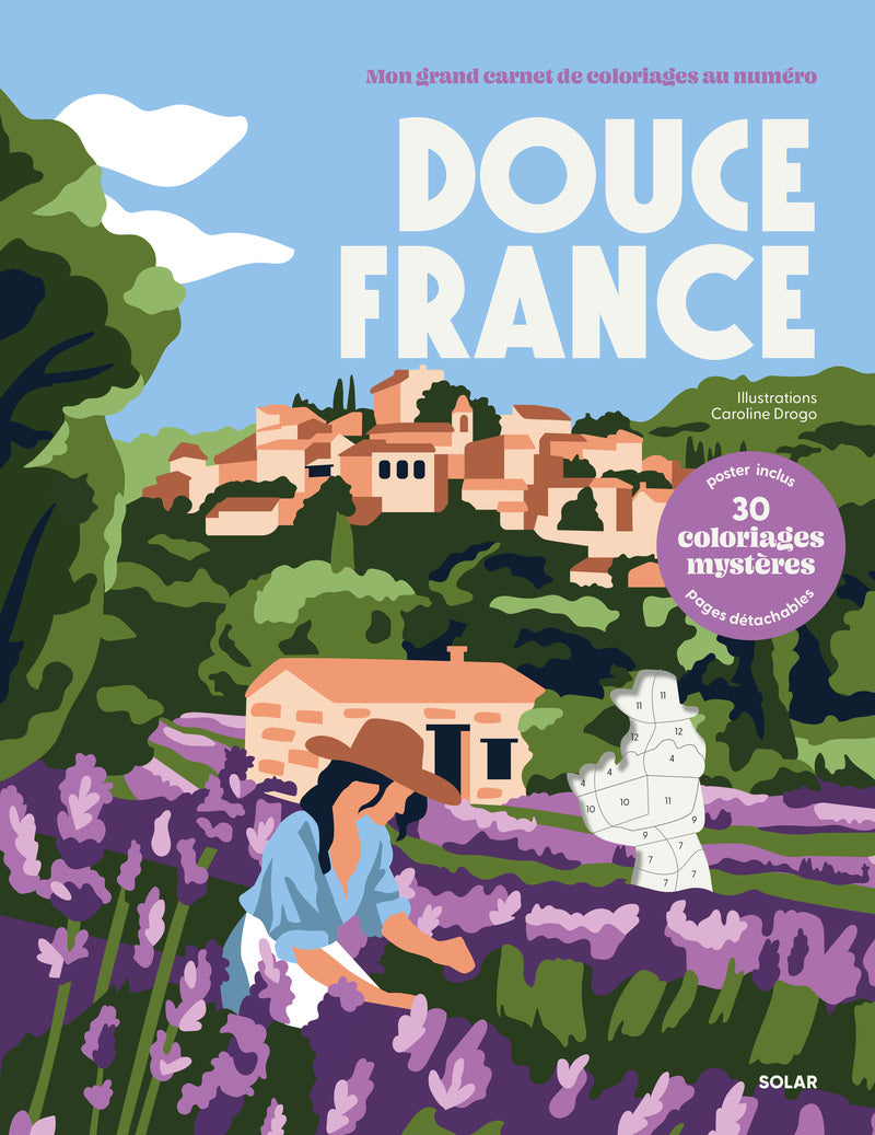 Livre de coloriages au numéro Douce France de Solar