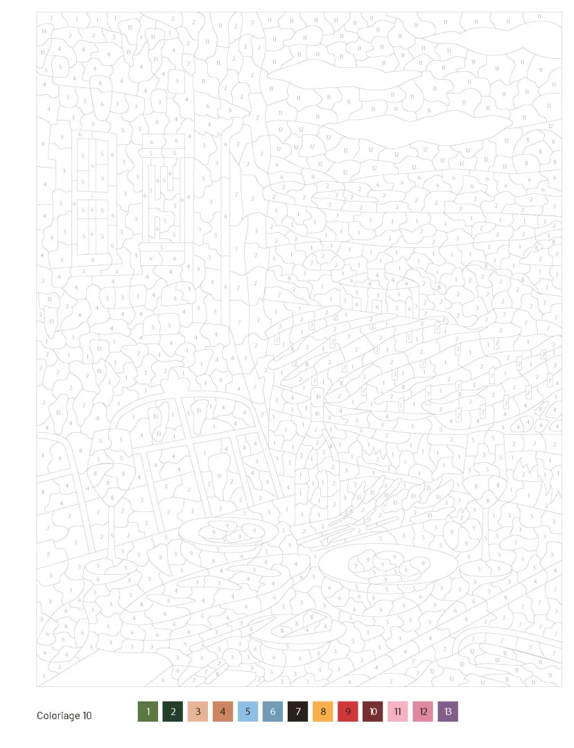 Livre de coloriages au numéro Douce France de Solar – vue 2