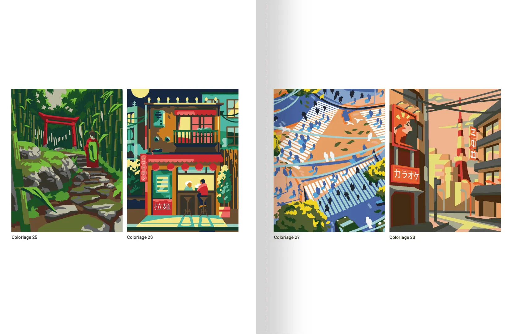 Livre de coloriages au numéro Japon de Solar – vue 4