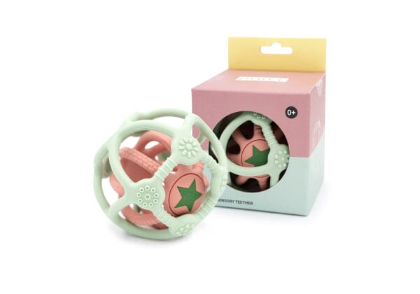 LOT DE 2 BALLES SENSORIELLES VERT ET ROSE - LITTLE L 