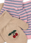 Lot de 2 moufles cherry/stripe KS103431 3715681094792
