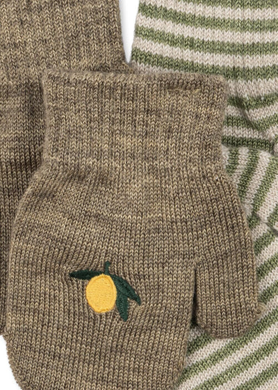 Lot de 2 moufles lemon/stripe KS103431 3715681094815