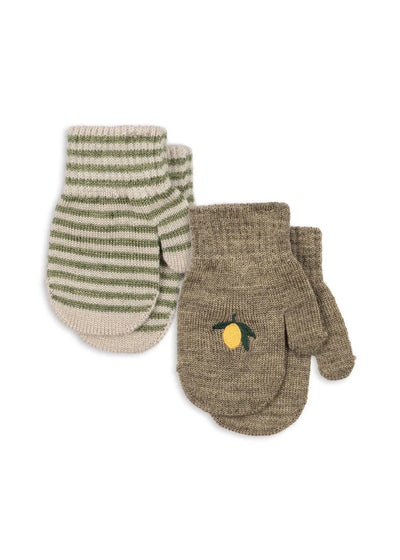 Lot de 2 moufles lemon/stripe KS103431 3715681094815