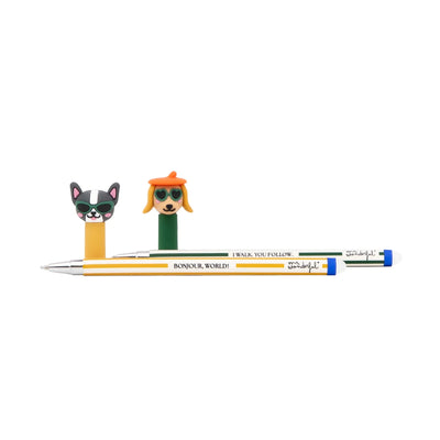 Lot de 2 stylos effaçables Bo-Bo - Teckel + Bouledogue français - MR. WONDERFUL