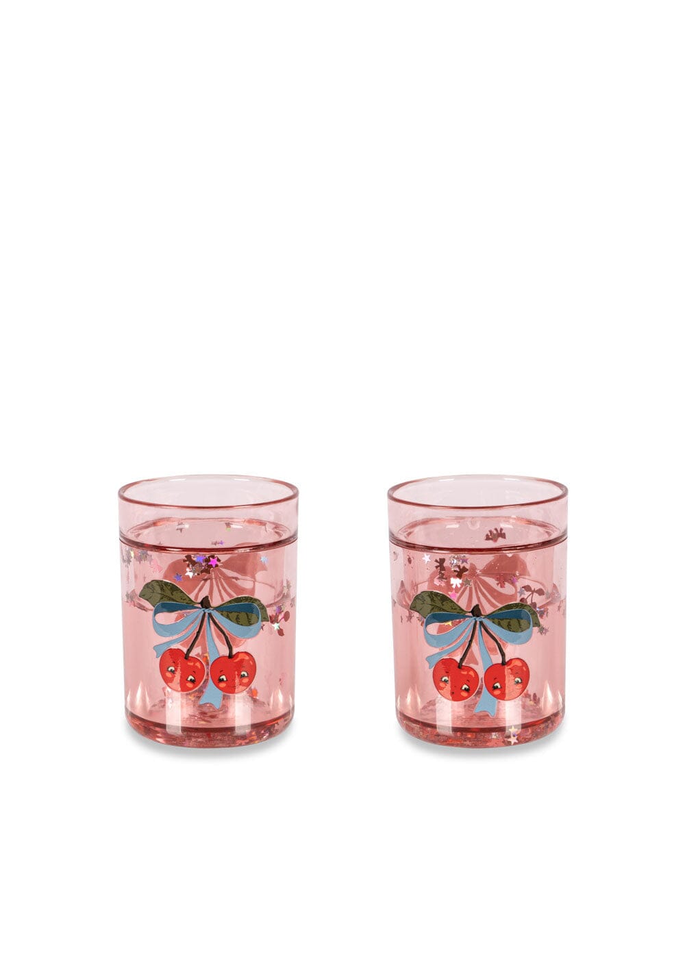 Lot de 2 verres à paillettes cherry bow - Konges Sløjd 