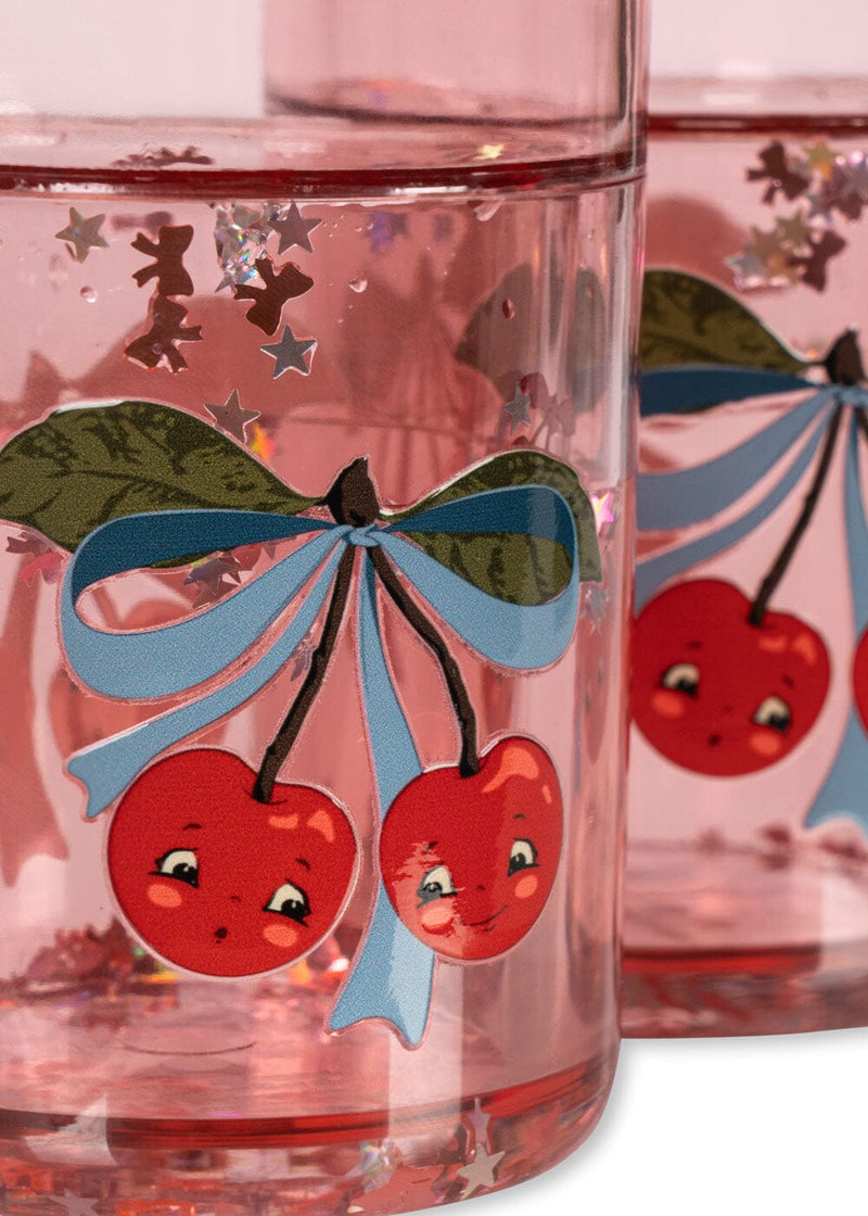 Lot de 2 verres à paillettes cherry bow - Konges Sløjd 