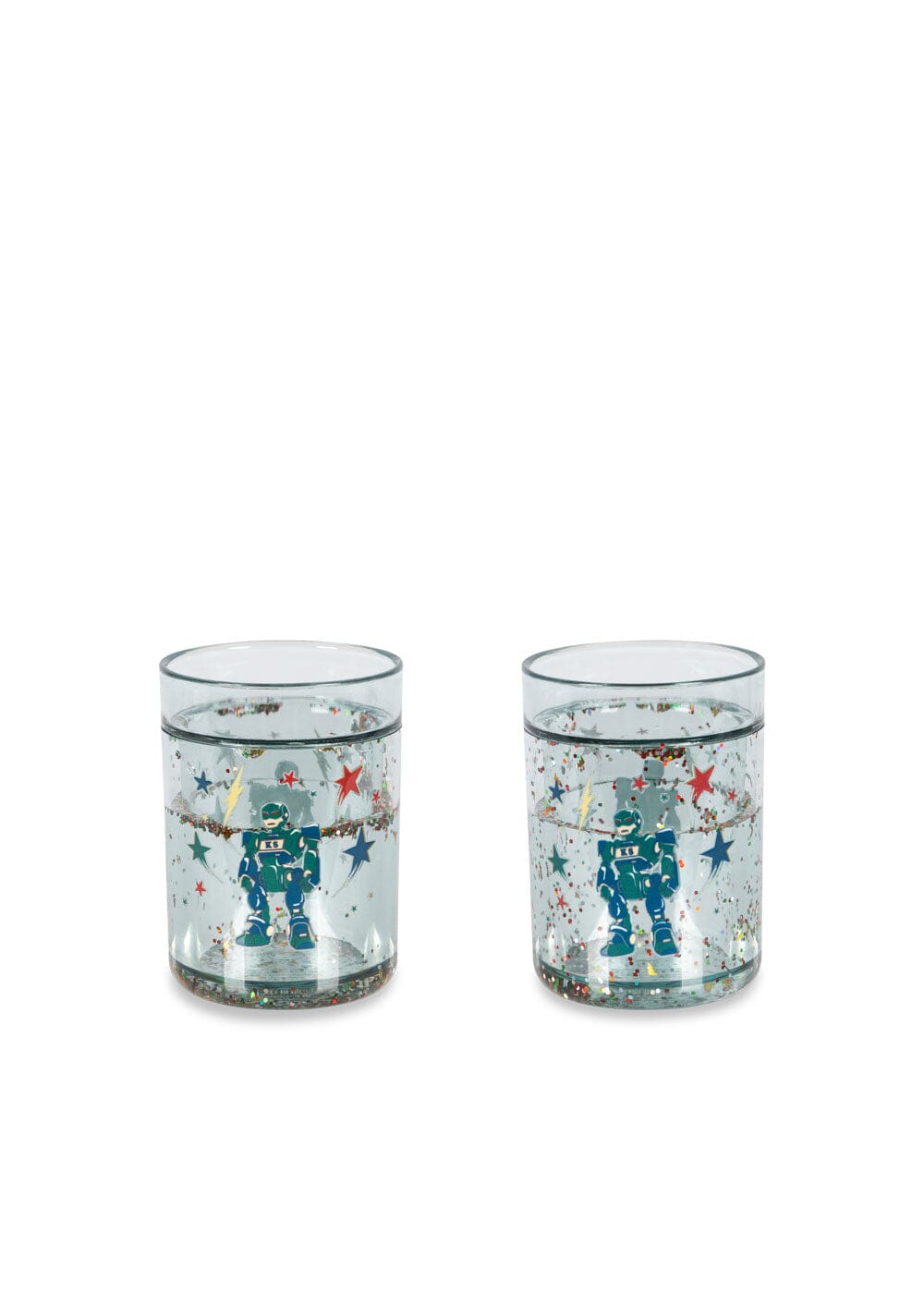 Lot de 2 verres à paillettes hero robot - Konges Sløjd 