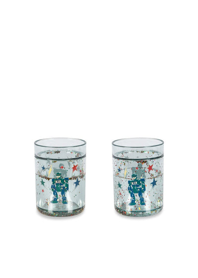Lot de 2 verres à paillettes hero robot - Konges Sløjd