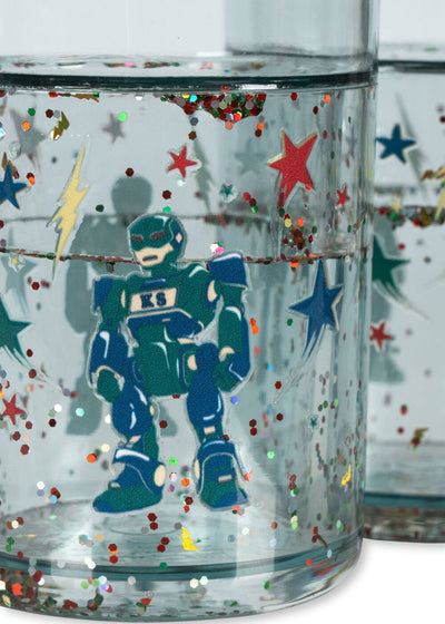 Lot de 2 verres à paillettes hero robot - Konges Sløjd