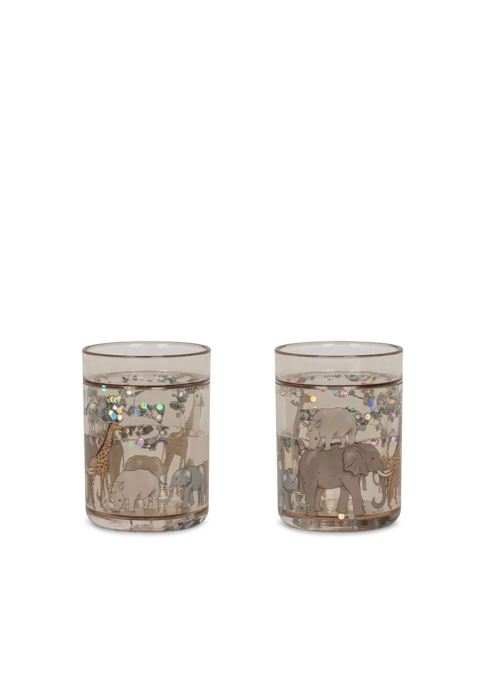 Lot de 2 verres à paillettes safari - Konges Sløjd KS103638 P10084 5715681098974