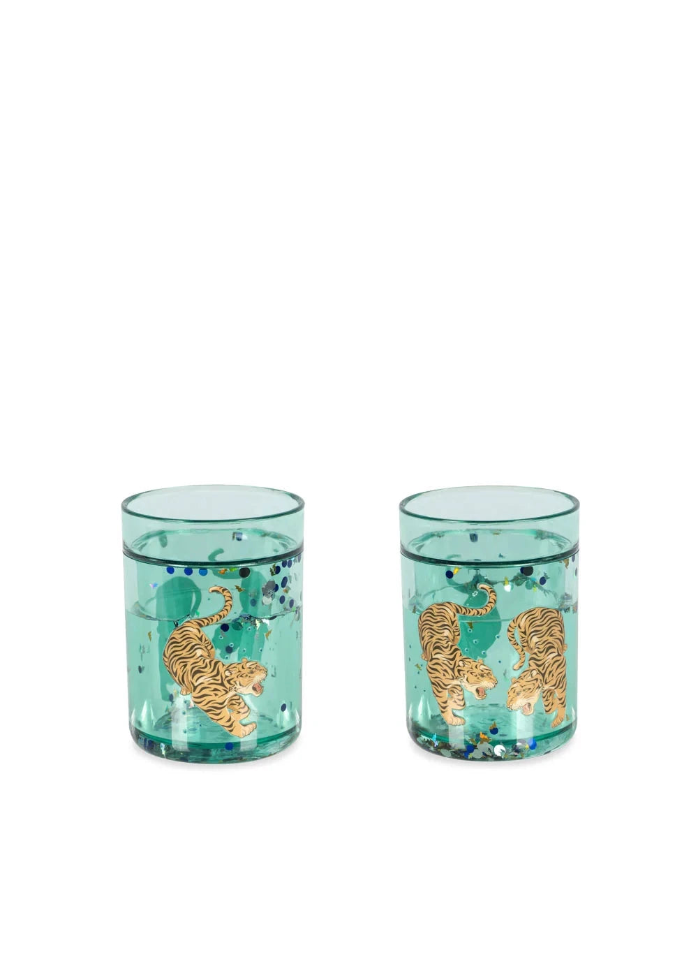 Lot de 2 verres à paillettes TIGER RUGGITO - Konges Sløjd 