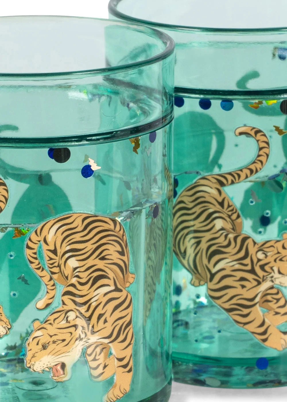 Lot de 2 verres à paillettes TIGER RUGGITO - Konges Sløjd