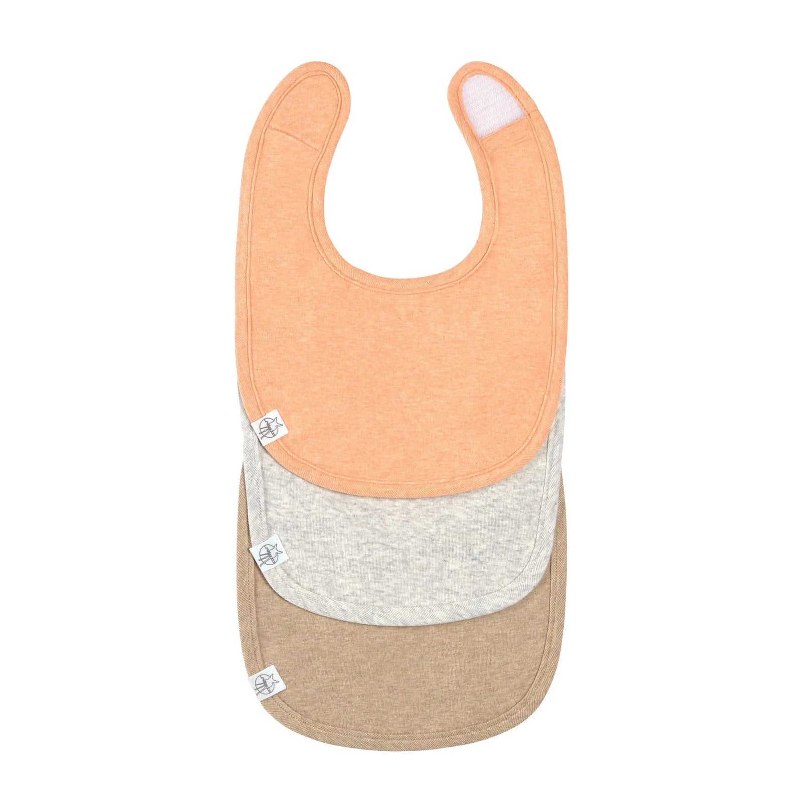 Lot de 3 bavoirs GOTS, gris foncé gris clair nature mélange - LASSIG 