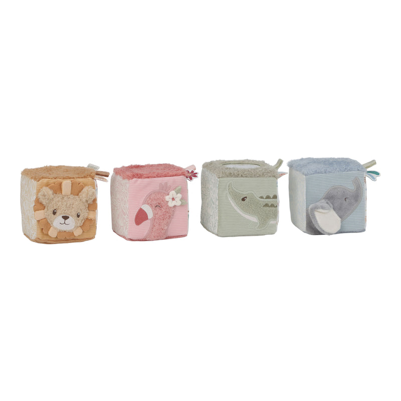 Lot de 4 cubes doux safari friends - LITTLE DUTCH 