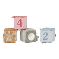 Lot de 4 cubes doux safari friends - LITTLE DUTCH