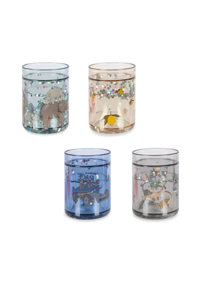 Lot de 4 verres à paillettes blue mix - Konges Sløjd S15009 5715681062623