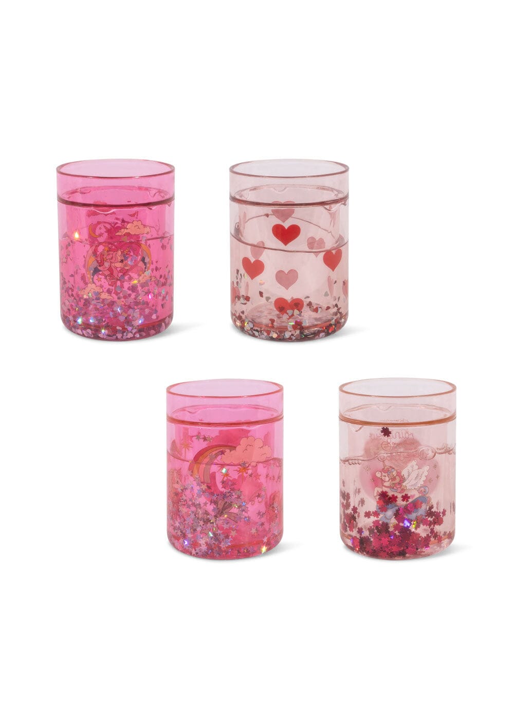 Lot de 4 verres à paillettes pink mix - Konges Sløjd S15009 pink 5715681062647